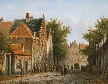 unknow artist European city landscape, street landsacpe, construction, frontstore, building and architecture.039 oil painting picture